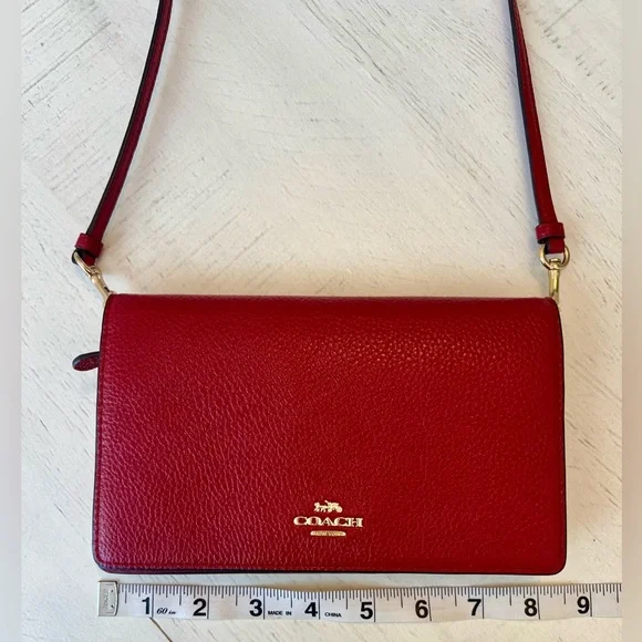 Coach Red Leather Crossbody - Picture 9 of 11